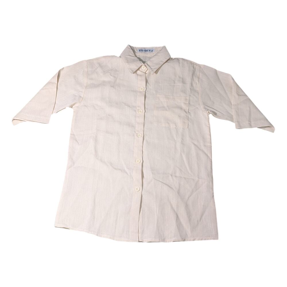 EXARUS - Kids Button Up Shirt - Cream Color - Size 128 - 8Y - Preowned Good Cond